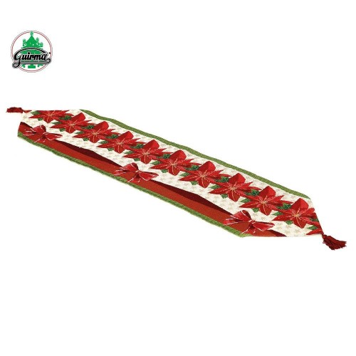 MANTEL ALARGADO PONSETIAS 33X137CM