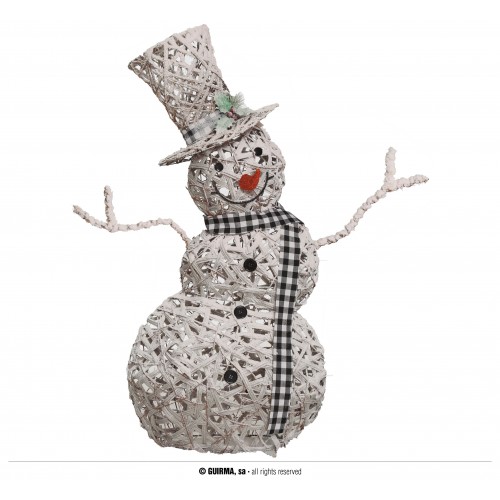 MUÑECO NIEVE MIMBRE 120CM