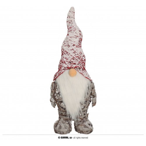 PAPA NOEL NEVADO MIMBRE 70CM