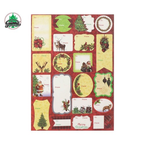 BOLSA 80 ETIQUETAS REGALO NAVIDAD 5CM