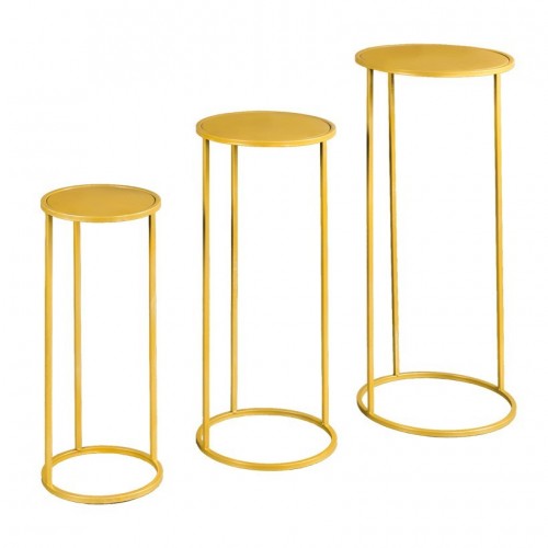 SET 3 MESAS METALICAS REDONDAS