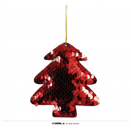"BOLSA 2 ARBOLES LENTEJUELA ROJO 8CM
