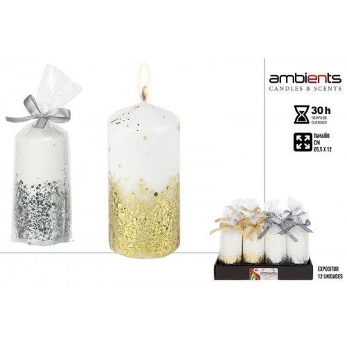 VELON NAVIDAD ORO/PLATA 5,5X12CM