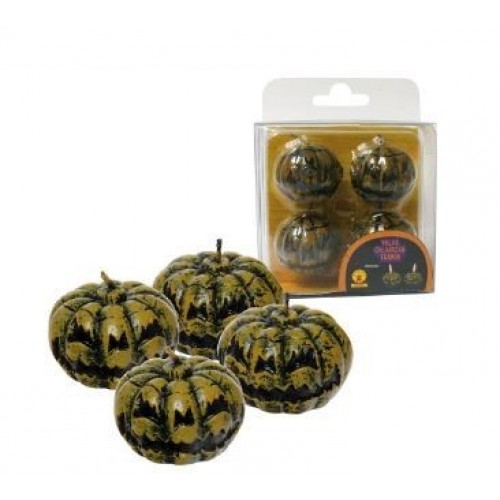 4 MINI VELAS CALABAZAS TERROR 3CM