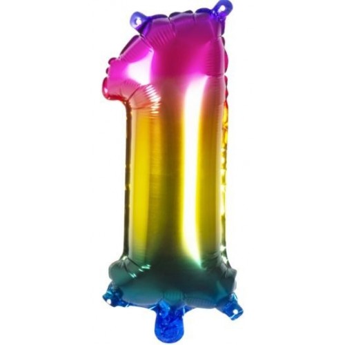   GLOBO 15" FOIL PALO N1 ARCOIRIS
