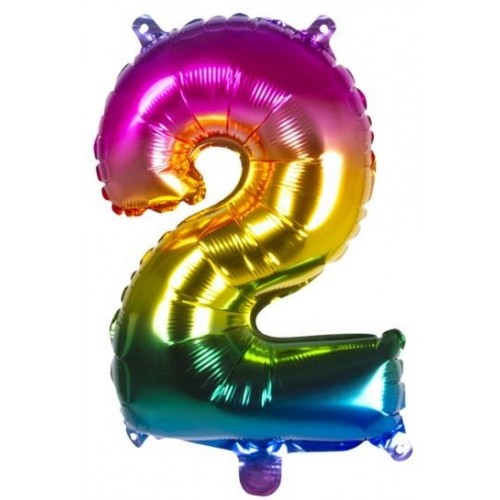   GLOBO 15" FOIL PALO N2 ARCOIRIS