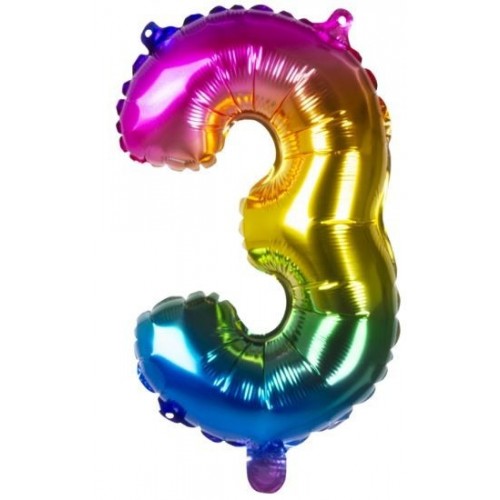   GLOBO 15" FOIL PALO N3 ARCOIRIS