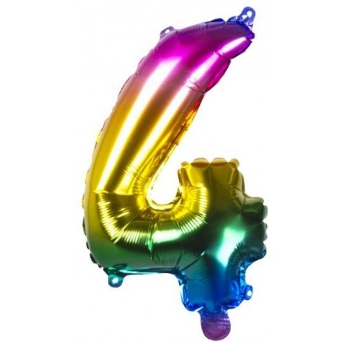   GLOBO 15" FOIL PALO N4 ARCOIRIS