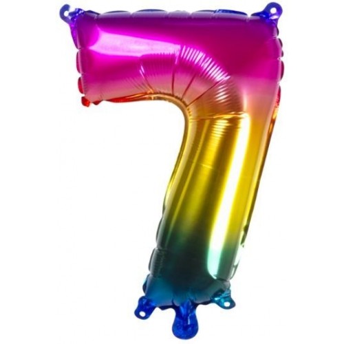   GLOBO 15" FOIL PALO N7 ARCOIRIS
