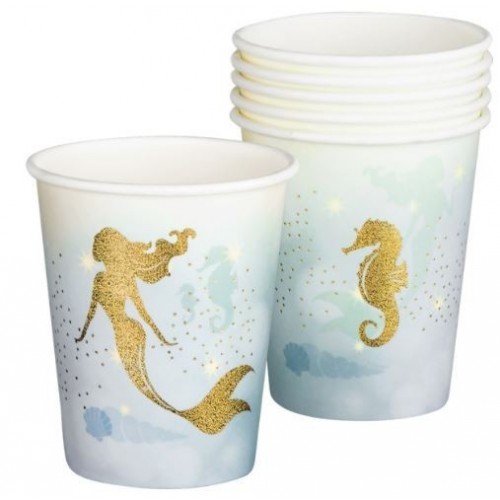   6 VASOS CARTON SIRENAS 25CL