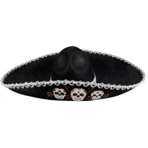 SOMBRERO MEXICANO CON CALAVERA