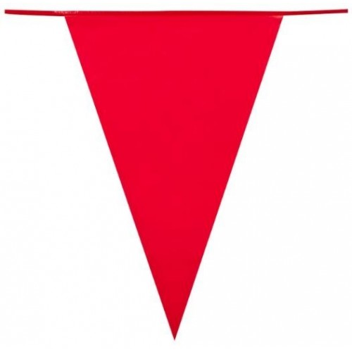   BANDERIN TRIANGULO GDE ROJO 10MT