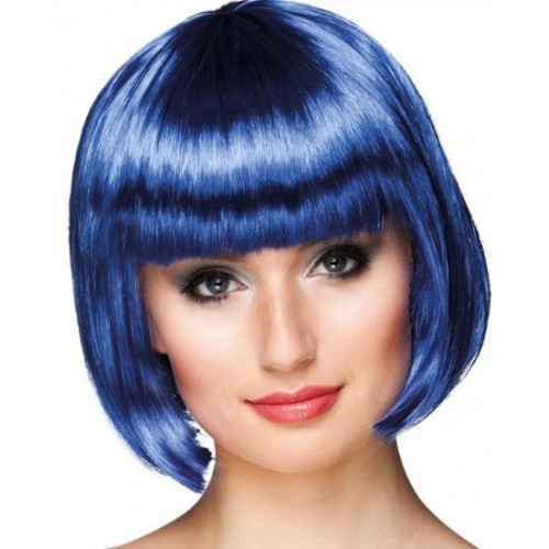   PELUCA CORTA CON FLECOS AZUL