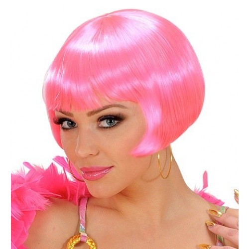 PELUCA CORTA CON FLECOS FUCSIA
