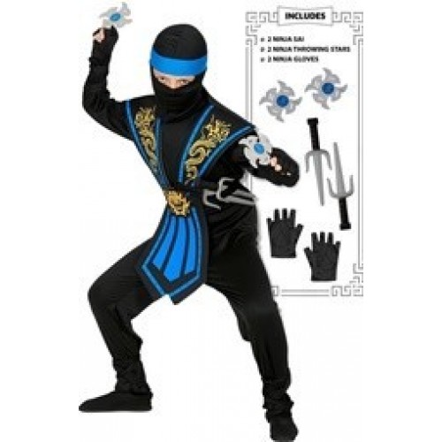 DISFRAZ 5A7AÑOS NINJA AZUL KOMBAT
