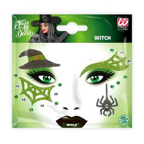 $D DECORACION ADHESIV FACIAL BRUJA GLITT