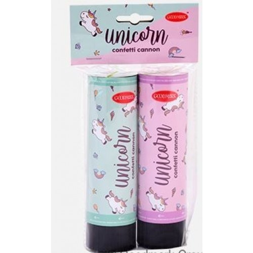 2 CAÑONES CONFETI UNICORNIO 12CM