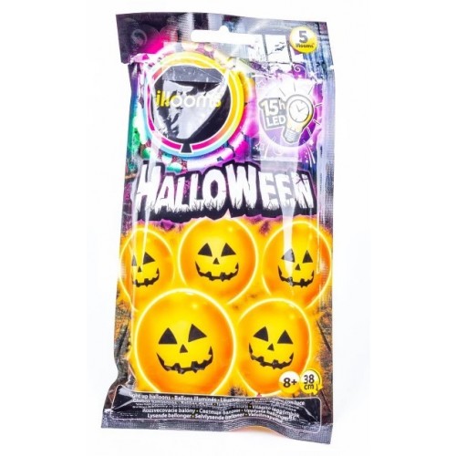 5 GLOBOS HALLOWEEN MOD SURT C/LED 15H