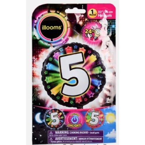 GLOBO 22" FOIL RND ESTRELLAS N5