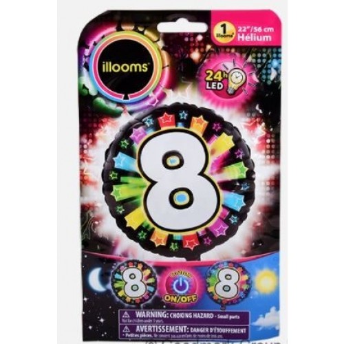 GLOBO 22" FOIL RND ESTRELLAS N8