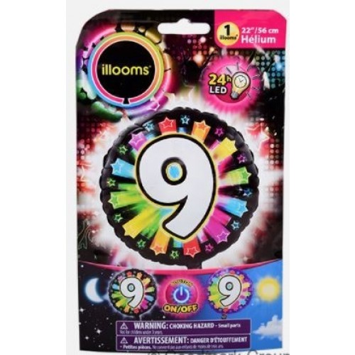 GLOBO 22" FOIL RND ESTRELLAS N9