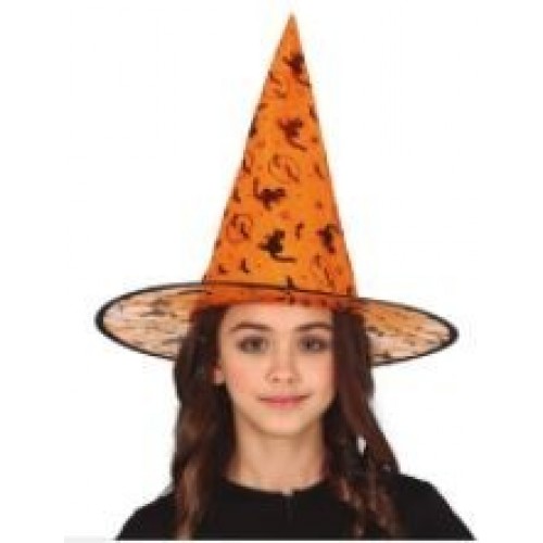SOMBRERO INFANTIL BRUJA NARANJA