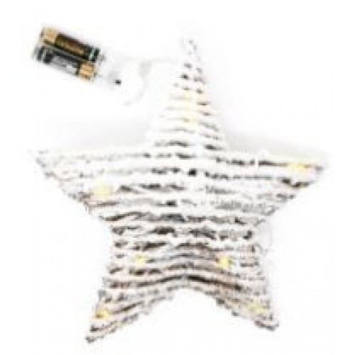 ESTRELLA MIMBRE LUZ 10 LED 30CMS.