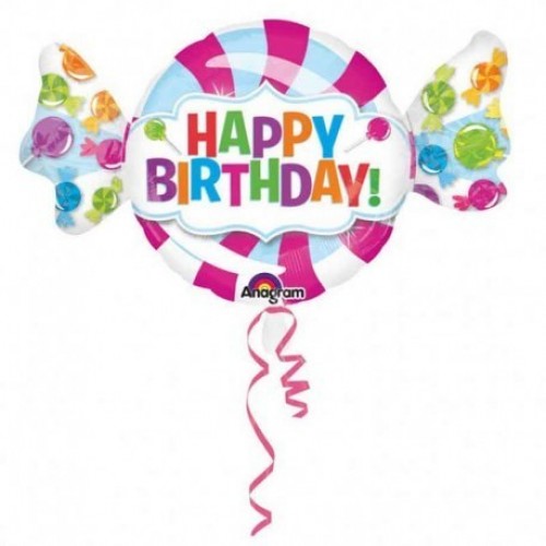 GLOBO 40" FOIL FORMA CARAMELO BIRTHDAY