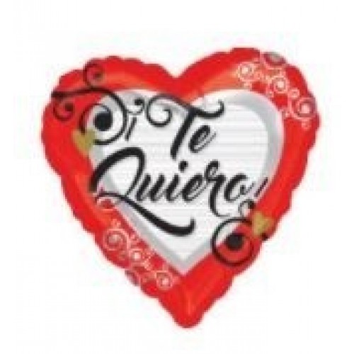 GLOBO 18" FOIL FORMA CORAZON TE QUIERO