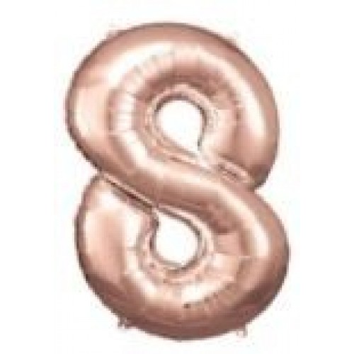   GLOBO 34" FOIL FORMA N8 ROSA ORO