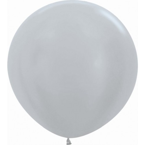 $E GLOBO JUMBO R36 SATIN PLATA 91,5CM