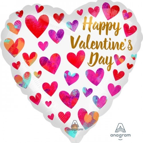 "GLOBO 18" FOIL CORAZON HAPPY VALENTINES
