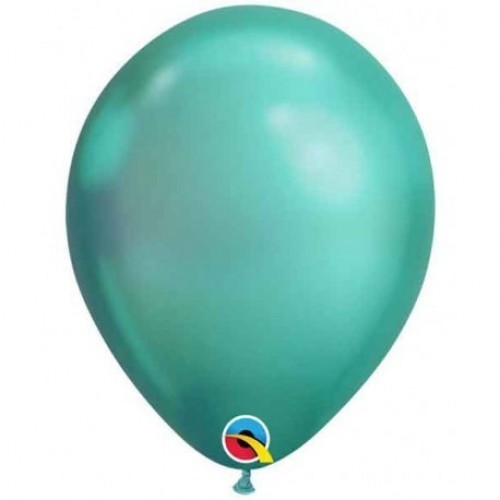  25 GLOBOS 11" LATEX CHROME VERDE