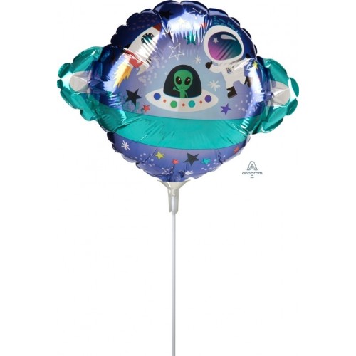 GLOBO 9" PALO FOIL FORMA OVNI