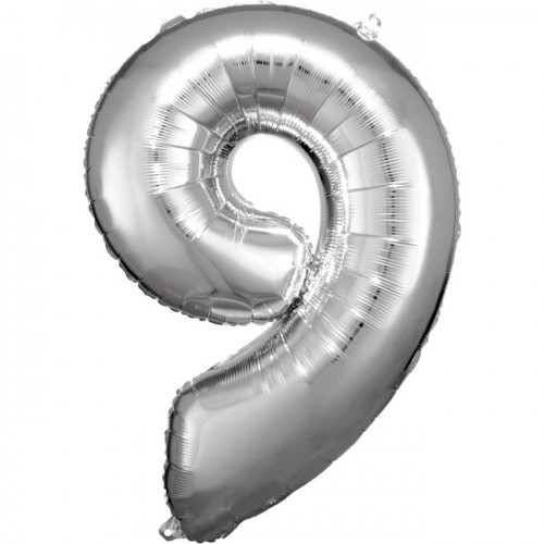   GLOBO 34" FOIL FORMA N9 PLATA