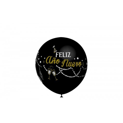 50 GLOBOS 112P4173 NEGRO AÑO NUEVO