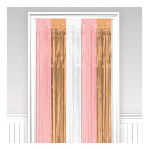CORTINA PUERTA ROSA DORADA 91X243CM