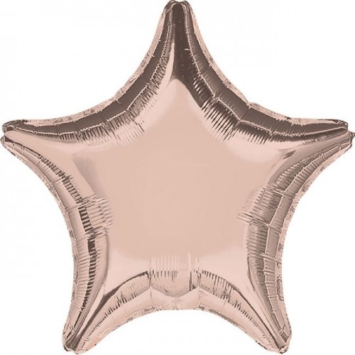  GLOBO 19" FOIL ESTRELLA ROSA ORO