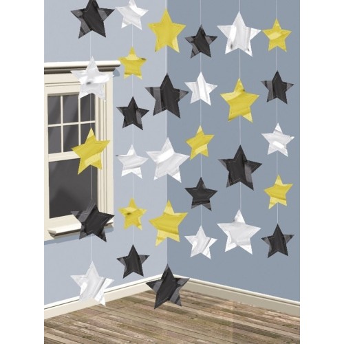   DECORACION COLGANTE ESTRELLAS ORO
