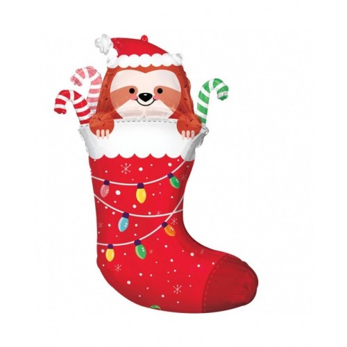 GLOBO 31" FOIL FORMA CALCETIN NAVIDAD