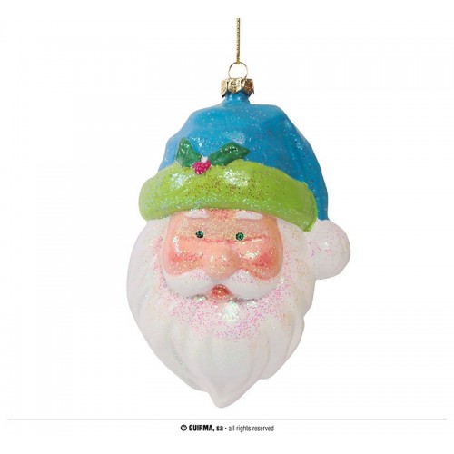 COLGANTE CABEZA PAPA NOEL 14CM