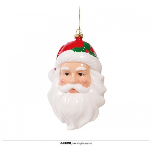 COLGANTE CABEZA PAPA NOEL 15CM