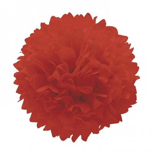   3 POMPONES PAPEL ROJO 25CM