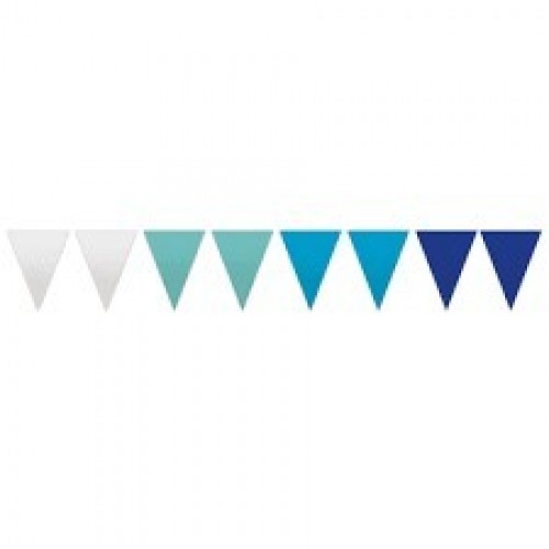 BANDERIN TRIANG.PAPEL AZUL 25MT