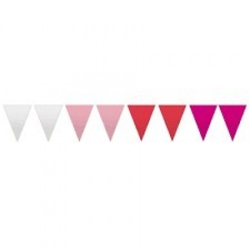   BANDERIN TRIANGULAR PAPEL ROJO 25MT