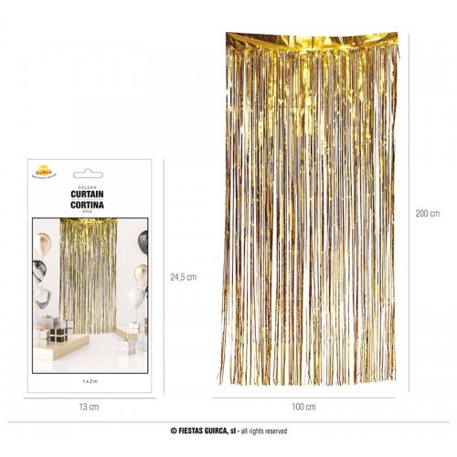    CORTINA FLECO ORO 100X200CM
