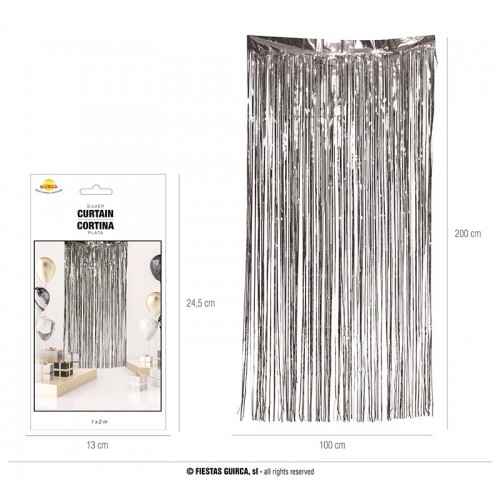   CORTINA FLECO PLATA 100X200CM