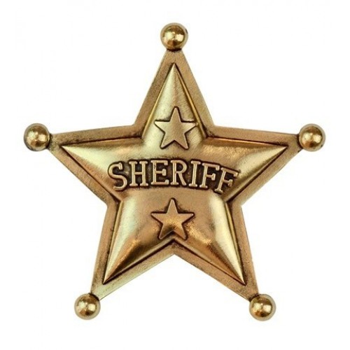   PLACA ESTRELLA SHERIFF ORO 6CM