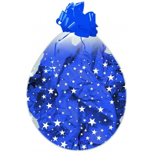 25 GLOBOS REGALO 18" TRANS. ESTRELLAS