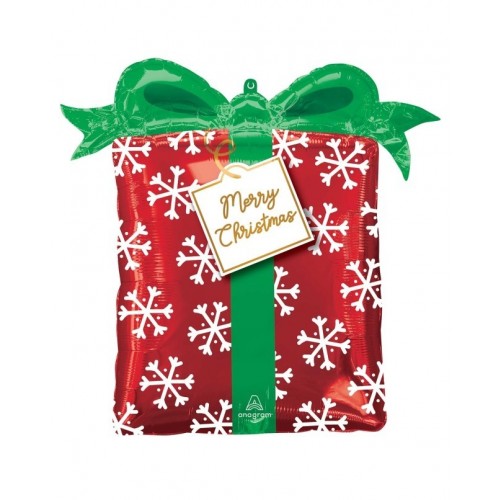GLOBO 27" FOIL FORMA REGALO NAVIDAD